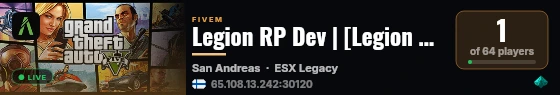Legion RP Dev | [Legion RP Dev] live status badge