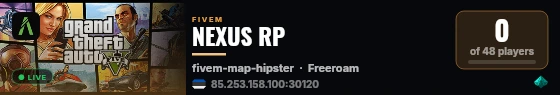 NEXUS RP live status badge