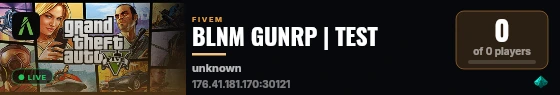 BLNM GUNRP | TEST live status badge