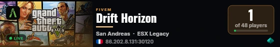 Drift Horizon live status badge