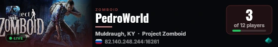 PedroWorld live status badge
