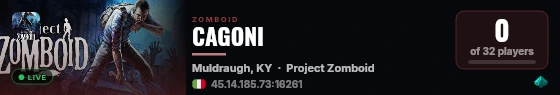 CAGONI live status badge