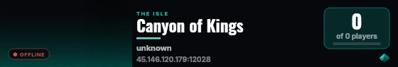 Canyon of Kings live status badge