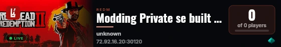 Modding Private se built with RedM Basic Server! live status badge