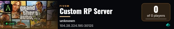 Custom RP Server live status badge