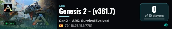 Genesis 2 - (v361.7) live status badge