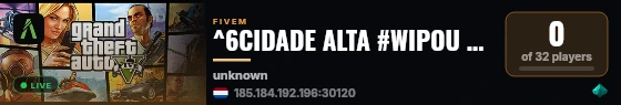 ^6CIDADE ALTA #WIPOU HOJE 29-08🌈 live status badge