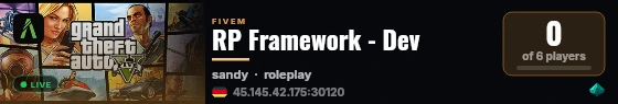 RP Framework - Dev live status badge