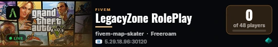 LegacyZone RolePlay live status badge