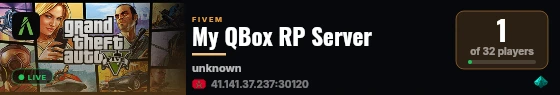 My QBox RP Server live status badge