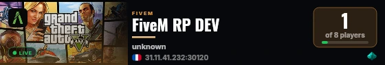 FiveM RP DEV live status badge