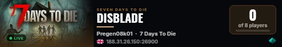 DISBLADE live status badge