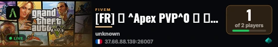 [FR] 🟣 ^Apex PVP^0 ◽️ 🔱 NOUVEAU SERVEUR live status badge