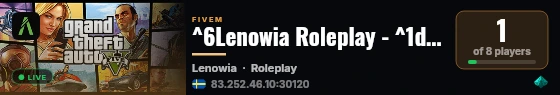 ^6Lenowia Roleplay - ^1discord.gg/lenowia live status badge