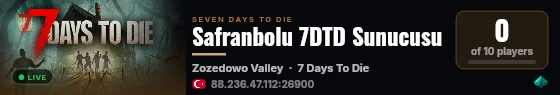 Safranbolu 7DTD Sunucusu live status badge