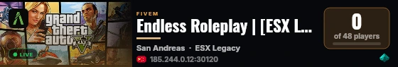 [QBCore Framework] Endless Roleplay live status badge
