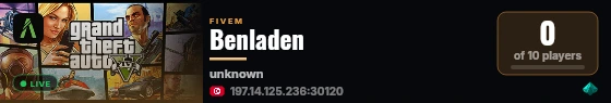 Benladen live status badge