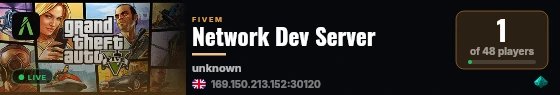 Network Dev Server live status badge
