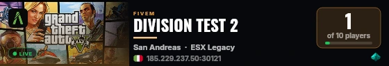 DIVISION TEST 2 live status badge