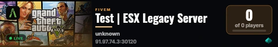 Test | ESX Legacy Server live status badge