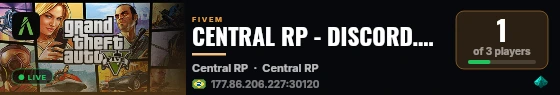 CENTRAL RP - DISCORD.GG/CENTRALRP live status badge