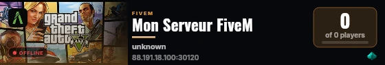 Mon Serveur FiveM live status badge