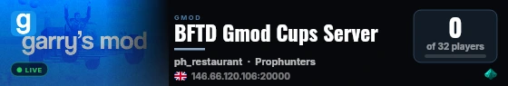 BFTD Gmod Cups Server live status badge