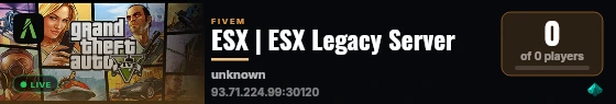 ESX | ESX Legacy Server live status badge