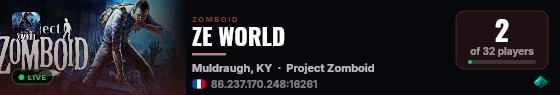 ZE WORLD live status badge