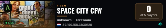 SPACE CITY CFW live status badge