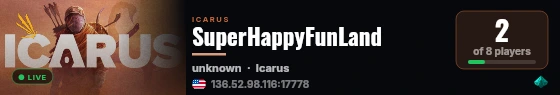 SuperHappyFunLand live status badge
