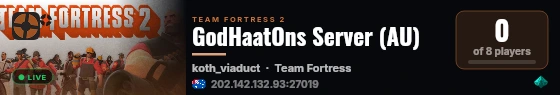 GodHaatOns Server (AU) live status badge