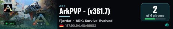 ArkPVP - (v361.7) live status badge