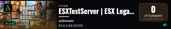 ESXTestServer | ESX Legacy Server live status badge