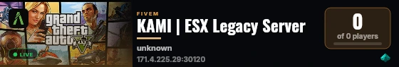 KAMI | ESX Legacy Server live status badge
