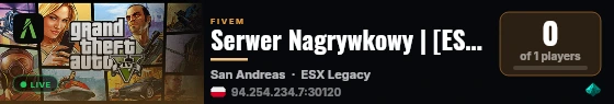 Serwer Nagrywkowy | [ESX Legacy] live status badge