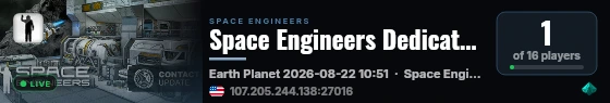 Space Engineers Dedicated live status badge