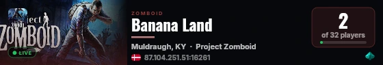 Banana Land live status badge