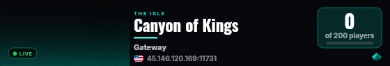 Canyon of Kings live status badge