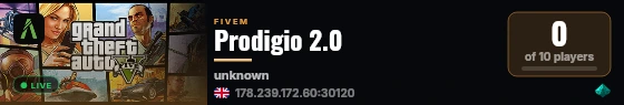 Prodigio 2.0 live status badge