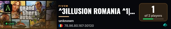 ^3ILLUSION ROMANIA ^1| STAFF FREE |^0AMedium Roleplay live status badge