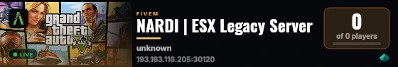 NARDI | ESX Legacy Server live status badge