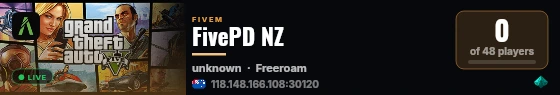 FivePD NZ live status badge
