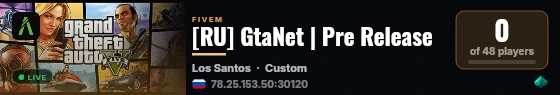 [RU] GtaNet | Pre Release live status badge