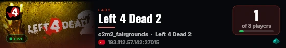 Left 4 Dead 2 live status badge