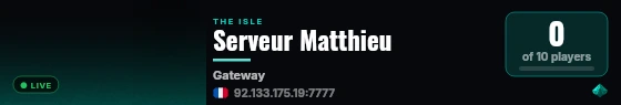 Serveur Matthieu live status badge
