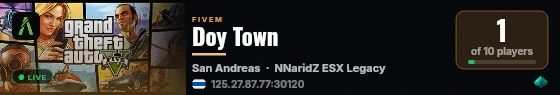 Doy Town live status badge