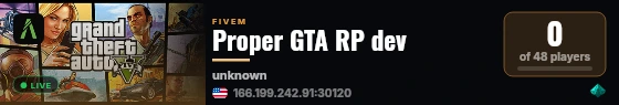 Proper GTA RP dev live status badge