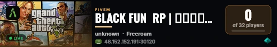 BLACK FUN  RP | المتعة السوداء live status badge