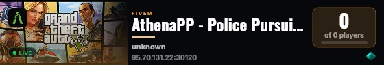 AthenaPP - Police Pursuit Server | FiveM live status badge